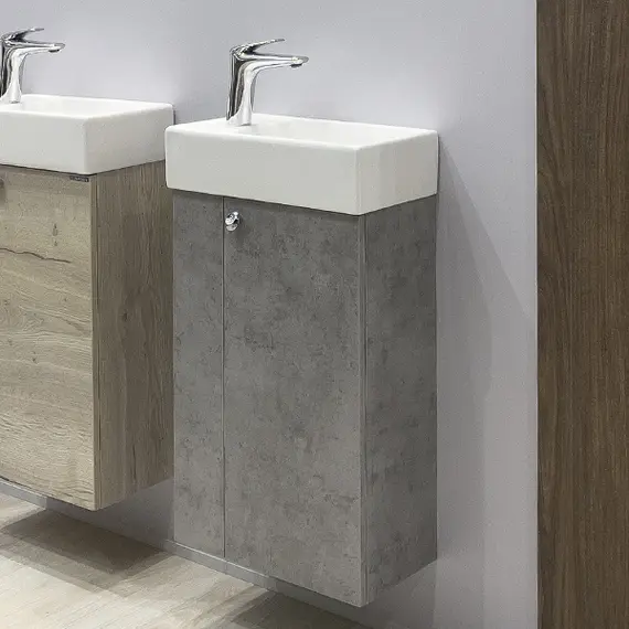 Тумба-умывальник Comforty Асти-40 бетон светлый с раковиной Comforty 9140