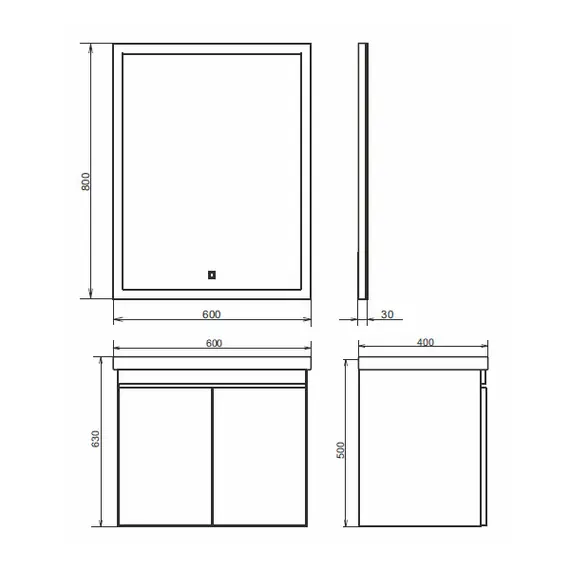 COMFORTY. Тумба-умывальник "Осло-60" дуб тёмно-коричневый с раковиной Fest 60