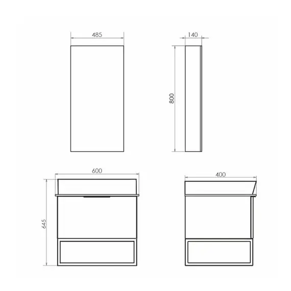 Тумба-умывальник Comforty Порто-60 дуб тёмно-коричневый с черной столешницей c раковиной Comforty