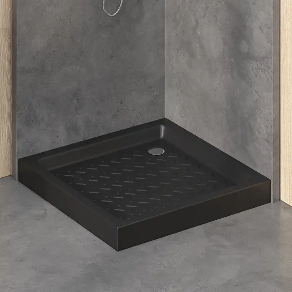 Душевой поддон квадратный керамический RGW CR B Черный  90х90