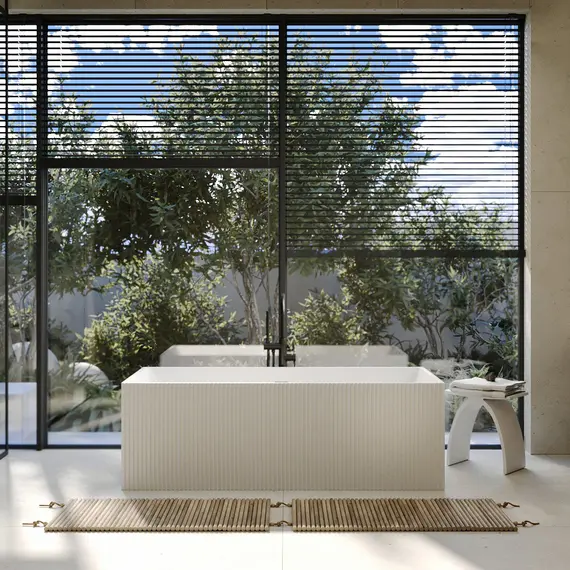 Ванна из искусственного камня ABBER Stein AS9602 белая матовая 170*75