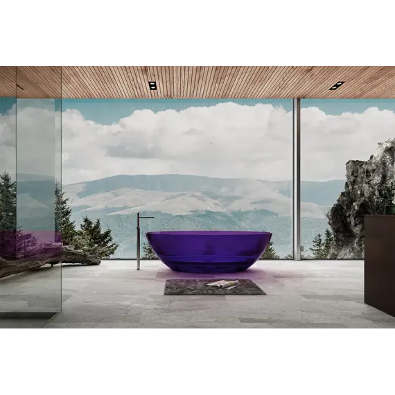 Ванна из полиэфирной смолы ABBER Kristall AT9702Amethyst фиолетовая 180*85 прозрачная
