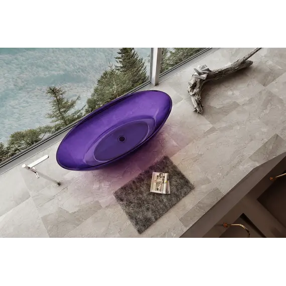 Ванна из полиэфирной смолы ABBER Kristall AT9702Amethyst фиолетовая 180*85 прозрачная