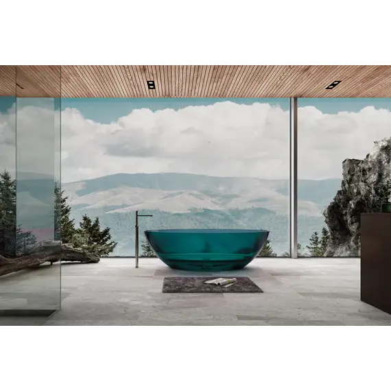 Ванна из полиэфирной смолы ABBER Kristall AT9702Aquamarin бирюзовая 180*85 прозрачная