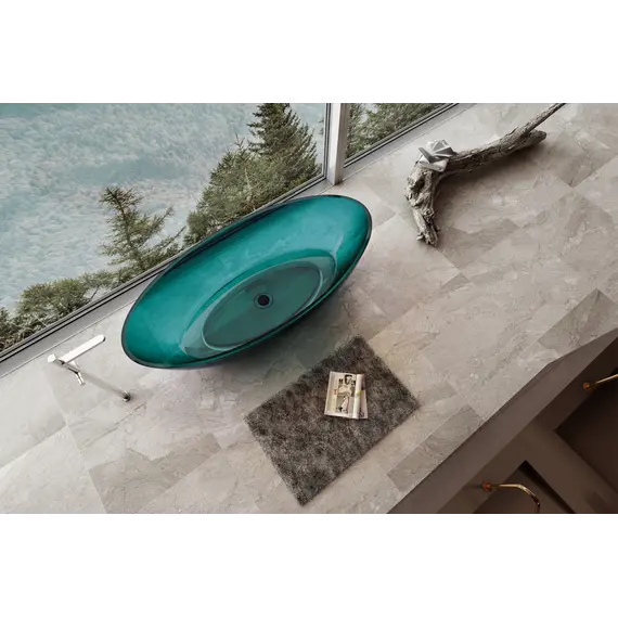 Ванна из полиэфирной смолы ABBER Kristall AT9702Aquamarin бирюзовая 180*85 прозрачная