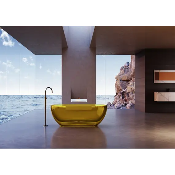 Ванна из полиэфирной смолы  ABBER Kristall AT9703Amber желтая 170*75 прозрачная