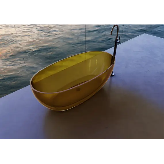 Ванна из полиэфирной смолы  ABBER Kristall AT9703Amber желтая 170*75 прозрачная