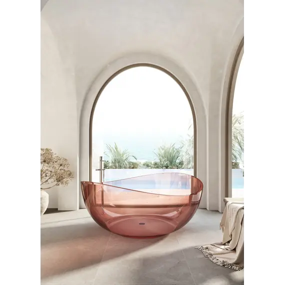 Ванна из полиэфирной смолы ABBER Kristall AT9705Koralle розовая 150*150 прозрачная