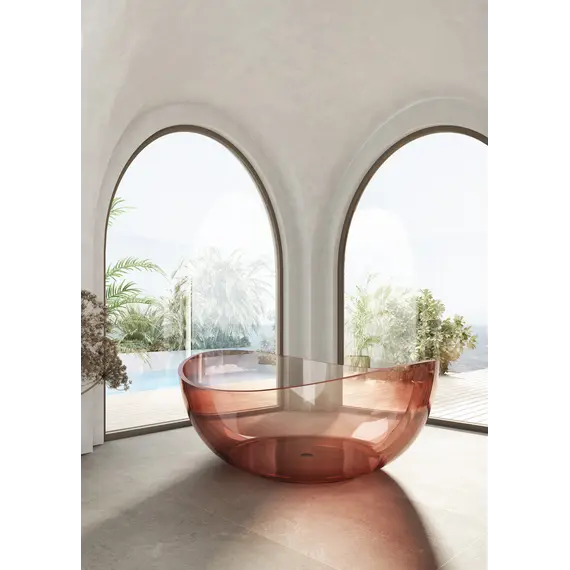 Ванна из полиэфирной смолы ABBER Kristall AT9705Koralle розовая 150*150 прозрачная