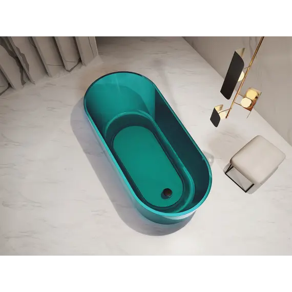 Ванна из полиэфирной смолы  ABBER Kristall AT9706Aquamarin бирюзовая 170х80 прозрачная