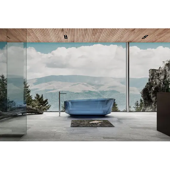 Ванна из полиэфирной смолы  ABBER Kristall AT9706Saphir синяя 170*80 прозрачная