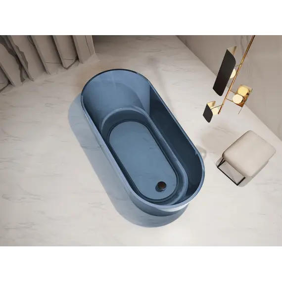 Ванна из полиэфирной смолы  ABBER Kristall AT9706Saphir синяя 170*80 прозрачная