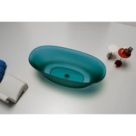 Ванна из полиэфирной смолы  ABBER Kristall AT9707Aquamarin бирюзовая 170*75 прозрачная