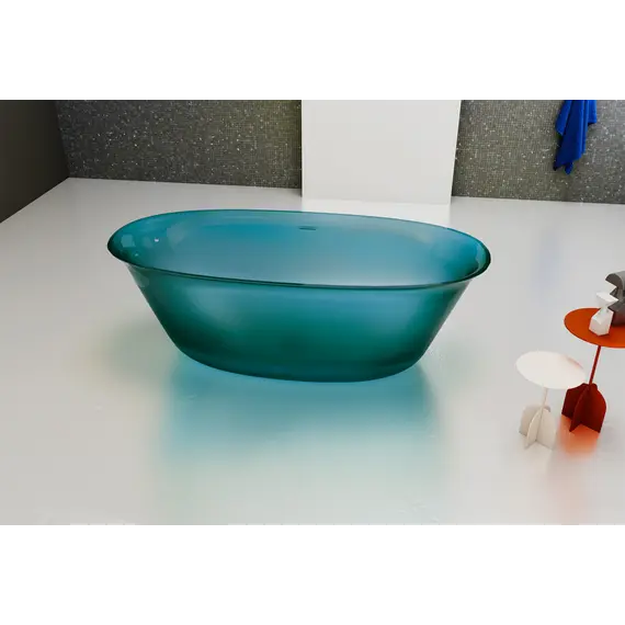 Ванна из полиэфирной смолы  ABBER Kristall AT9707Aquamarin бирюзовая 170*75 прозрачная