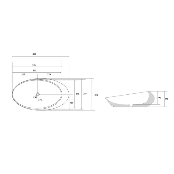 Раковина накладная ABBER Bequem AC2107MG серая матовая