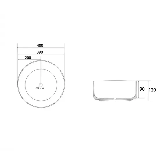 Раковина накладная ABBER Bequem AC2109MB черная матовая