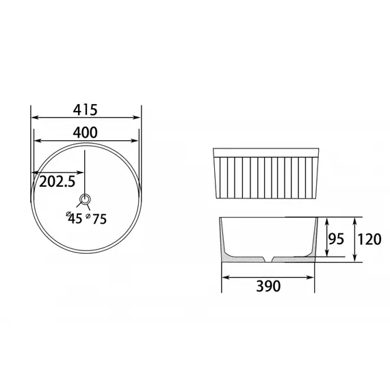 Раковина накладная ABBER Bequem AC2114 белая