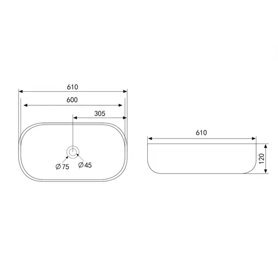 Раковина накладная ABBER Rechteck AC2209 белая