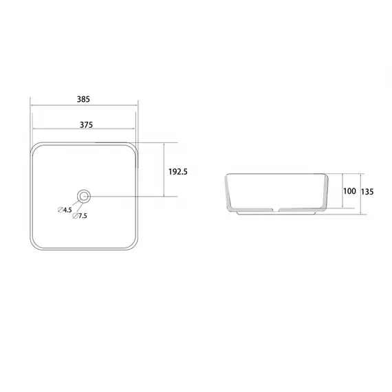 Раковина накладная ABBER Rechteck AC2211MBE светло-бежевая матовая
