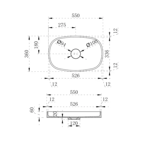 Раковина накладная ABBER Stein AS2601