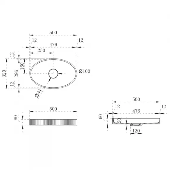 Раковина накладная ABBER Stein AS2603