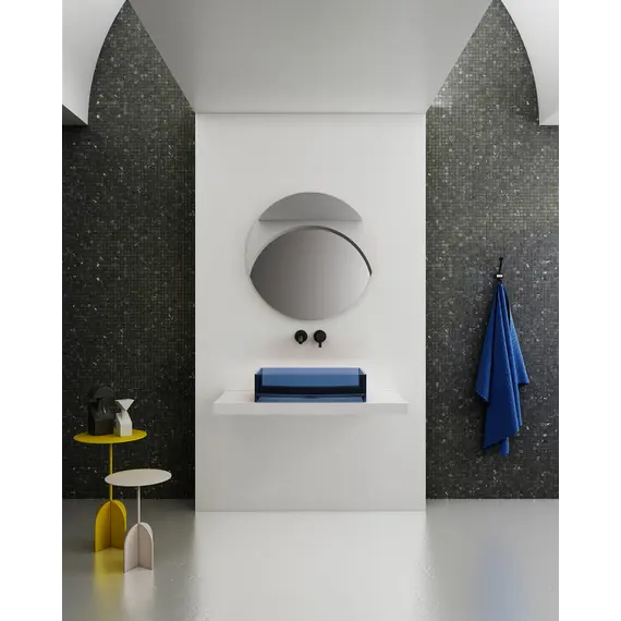 Раковина накладная прозрачная ABBER Kristall AT2803Saphir синяя