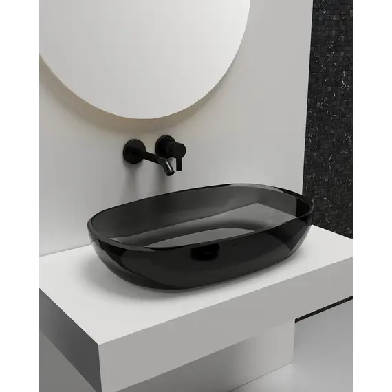 Раковина накладная прозрачная ABBER Kristall AT2805Onyx