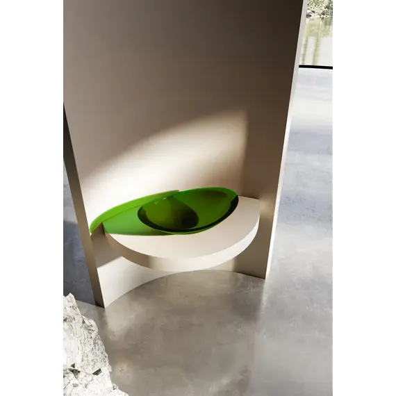 Раковина накладная прозрачная ABBER Kristall AT2808Emerald зеленая