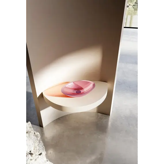 Раковина накладная прозрачная ABBER Kristall AT2810Koralle розовая