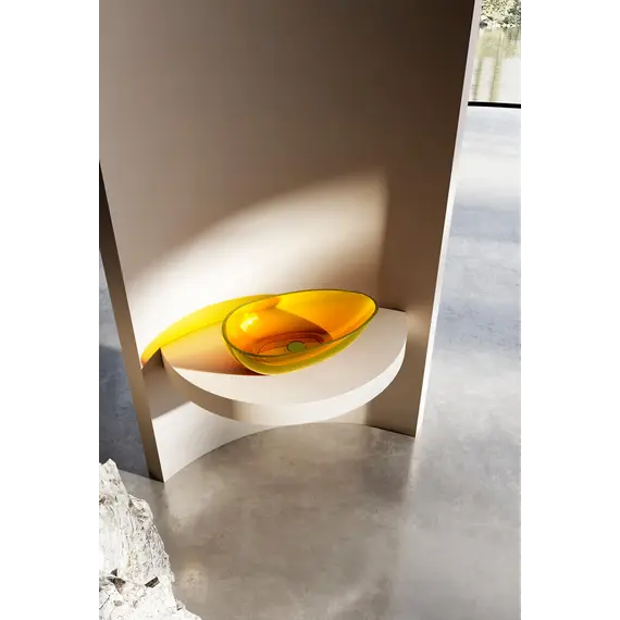 Раковина накладная прозрачная ABBER Kristall AT2811Amber желтая