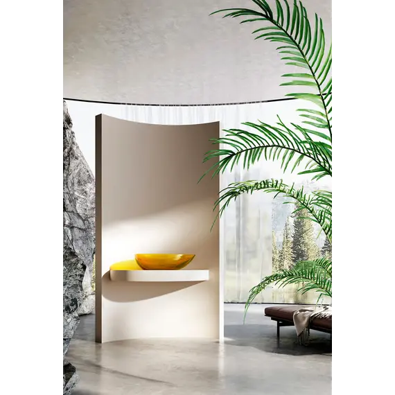 Раковина накладная прозрачная ABBER Kristall AT2811Amber желтая