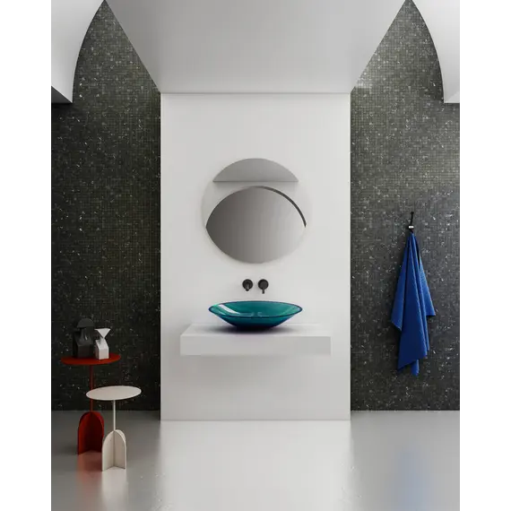 Раковина накладная прозрачная ABBER Kristall AT2812Aquamarin бирюзовая