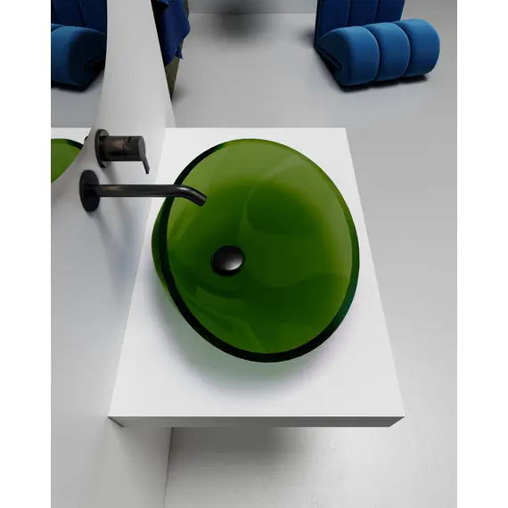 Раковина накладная прозрачная ABBER Kristall AT2812Emerald зеленая