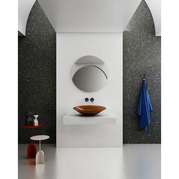 Раковина накладная прозрачная ABBER Kristall AT2812Opal коричневая