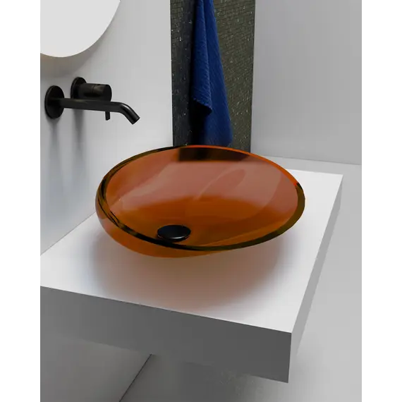 Раковина накладная прозрачная ABBER Kristall AT2812Opal коричневая