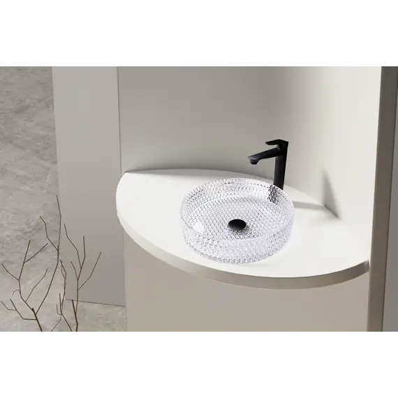 Раковина накладная стеклянная ABBER Glas AK2301 прозрачная