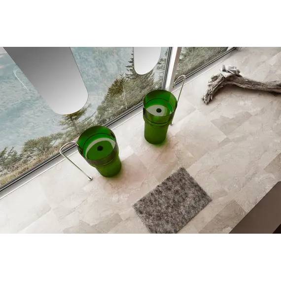 Раковина отдельностоящая прозрачная ABBER Kristall AT2701Emerald зеленая