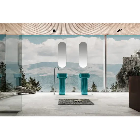 Раковина отдельностоящая прозрачная ABBER Kristall AT2702Aquamarin бирюзовая