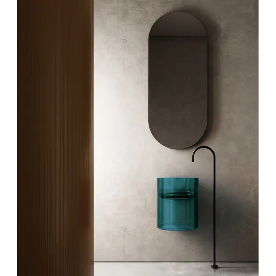 Раковина подвесная прозрачная ABBER Kristall AT2704Aquamarin бирюзовая