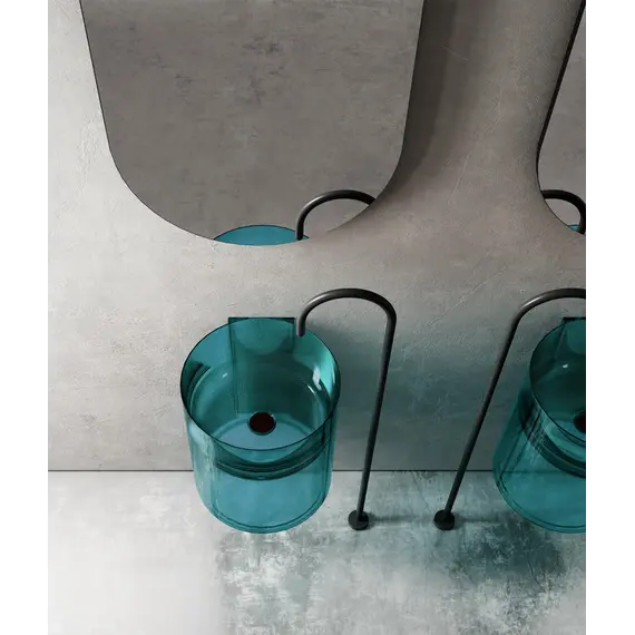 Раковина подвесная прозрачная ABBER Kristall AT2704Aquamarin бирюзовая