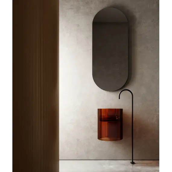 Раковина подвесная прозрачная ABBER Kristall AT2704Opal коричневая