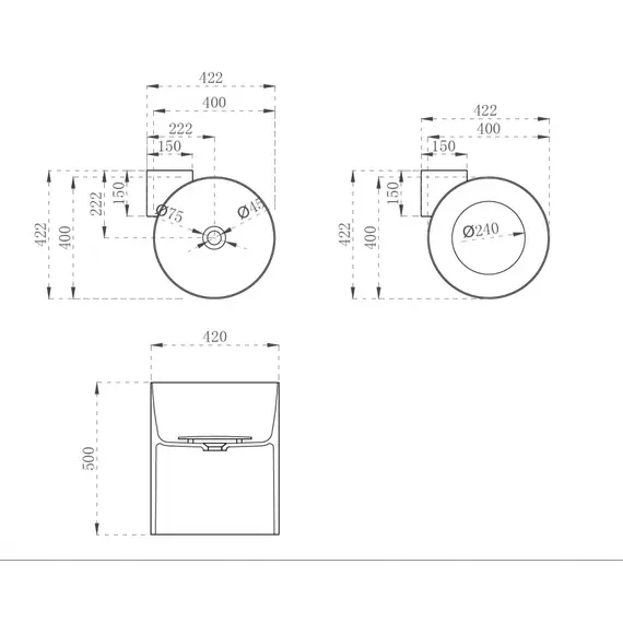 Раковина подвесная прозрачная угловая ABBER Kristall AT2705Emerald зеленая