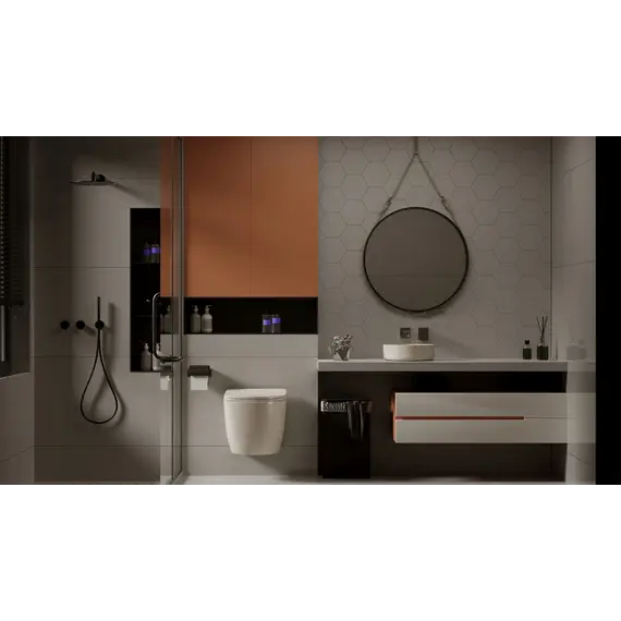 Унитаз ABBER Bequem AC1101MBE подвесной  бежевый матовый, безободковый