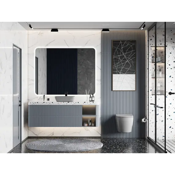 Унитаз ABBER Bequem AC1102MG подвесной серый матовый, безободковый