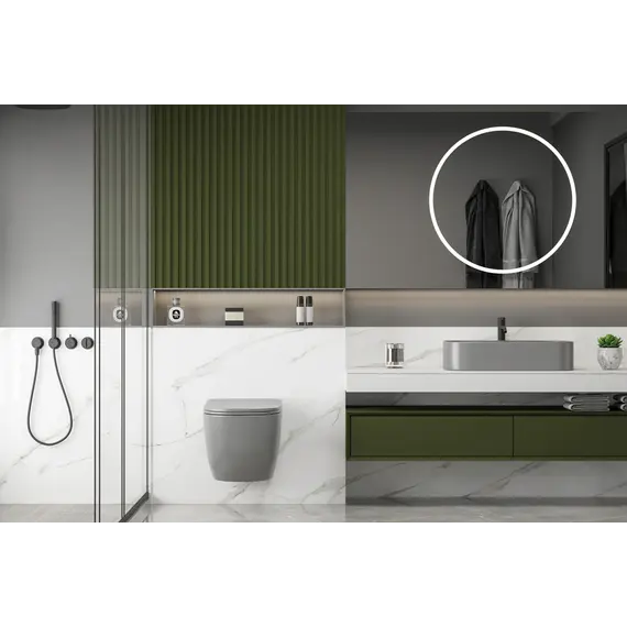 Унитаз ABBER Bequem AC1103MG подвесной серый матовый, безободковый