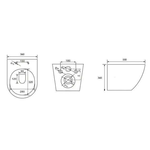 Унитаз ABBER Bequem AC1103MG подвесной серый матовый, безободковый