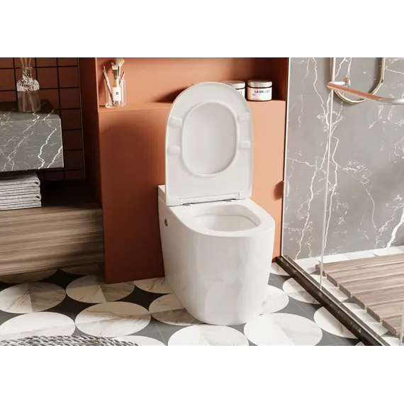 Унитаз ABBER Bequem AC1115P приставной белый с импульсным смывом