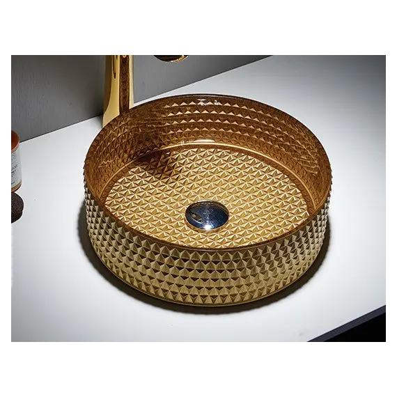 Раковина Ceramalux GL05 стекло золото