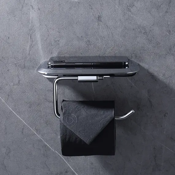 Бумагодержатель с полкой для телефона ABBER Nord AA1530 хром