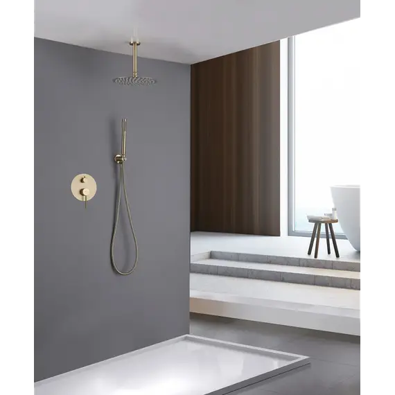 Душевая система ABBER Emotion AF8821G скрытого монтажа без излива, золото матовое